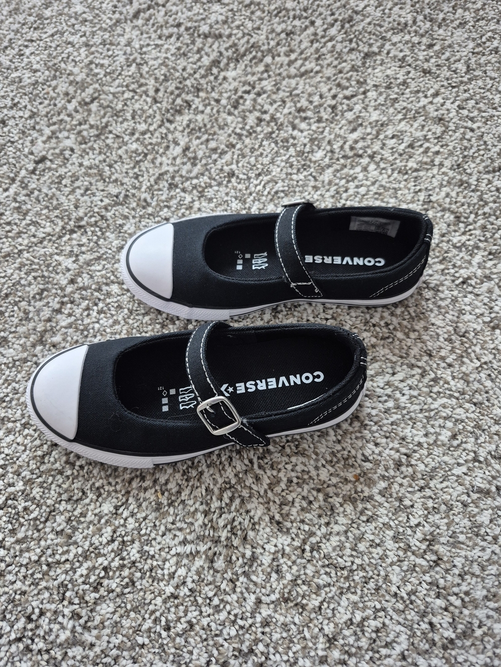 Converse Kids' Black Mary Jane Canvas Shoes Size 11